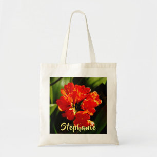 Bolsa Tote Flor Laranja com Nome Personalizado