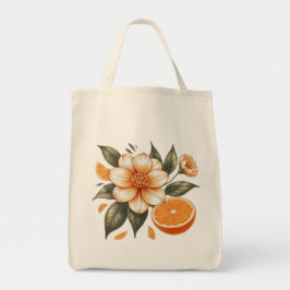 Bolsa Tote Flor Laranja ouro com laranja