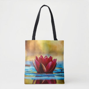 Bolsa Tote Flor Lilar De Água De Lotus Vermelho