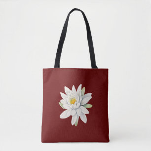 Bolsa Tote Flor lírio de água branca