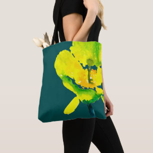 Bolsa Tote Flor livre de abstrato amarelo
