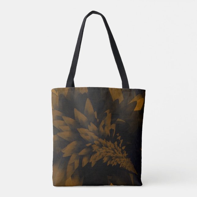 Bolsa Tote Flor Marrom e Preto (Verso)