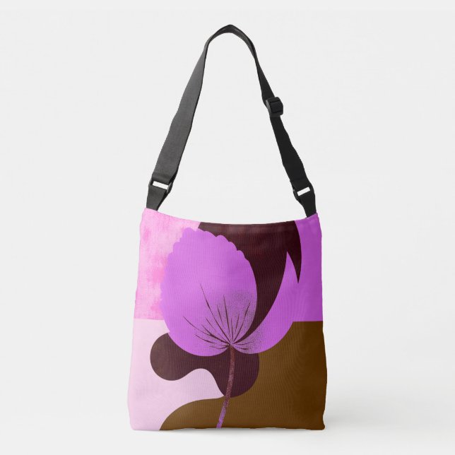 Bolsa Tote Flor Mimimal Roxa – Des Floral Moderno (Frente)