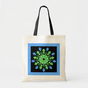 Bolsa Tote Flor néon verde e azul