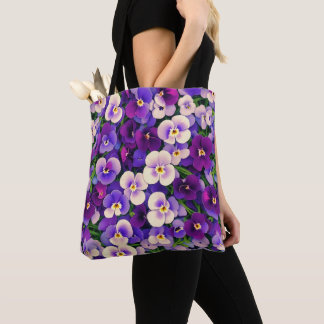 Bolsa Tote Flor Pansível Roxo