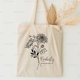 Bolsa Tote Flor Personalizada do Mês de Nascimento Novembro B