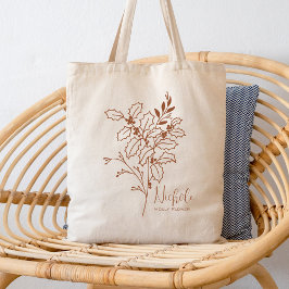 Bolsa Tote Flor Pessoalizada do Mês de Nascimento Dezembro Bo