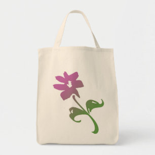 Bolsa Tote Flor poética rosa e verde