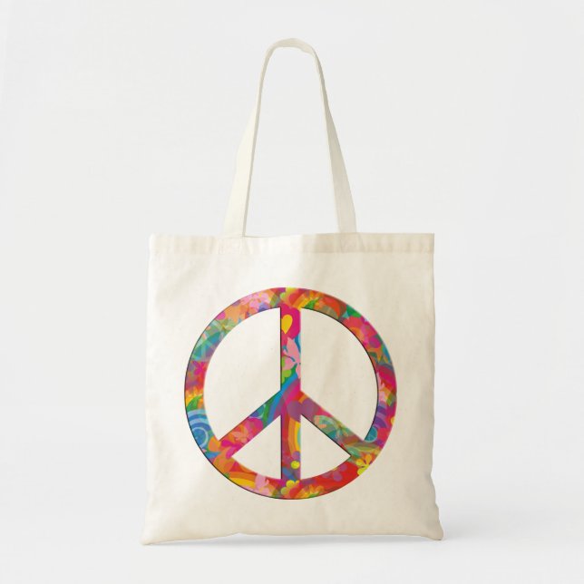 Bolsa Tote Flor Power Peace (Frente)