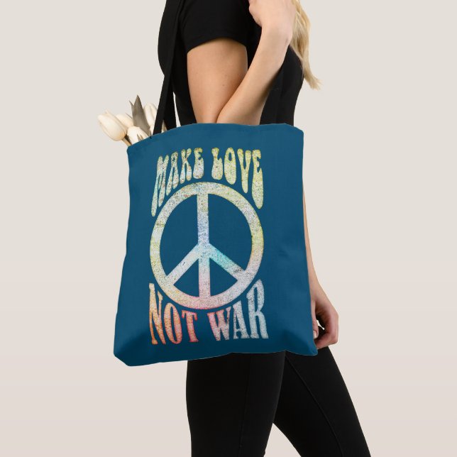 Bolsa Tote Flor Power Peace - Fazer Amor Não Guerra 1 (Close Up)