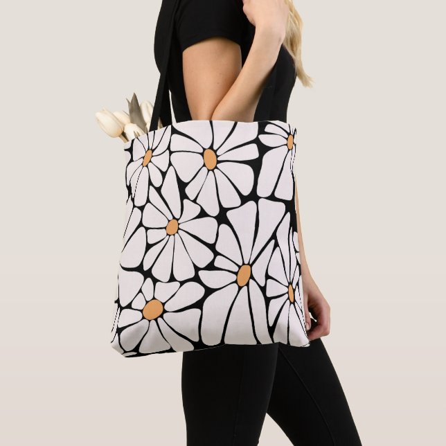 Bolsa Tote Flor Retro Margarida Groovy (Close Up)