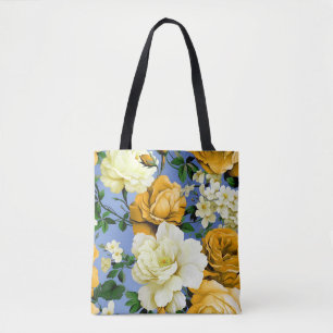 Bolsa Tote Flor Rosa Amarelo Grande