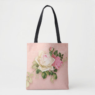 Bolsa Tote Flor rosa com Design de Diamond Tiara Princess