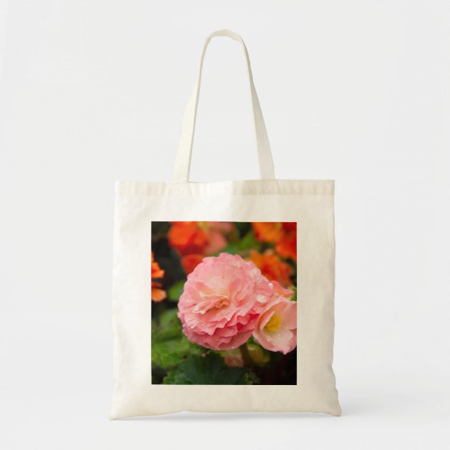 Bolsa Tote Flor rosa delicada após a chuva (Frente)