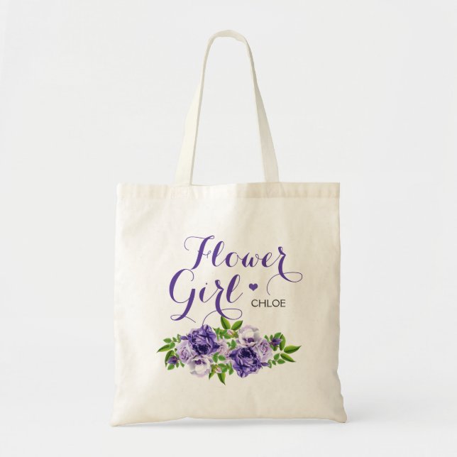 Bolsa Tote Flor Roxo (Frente)