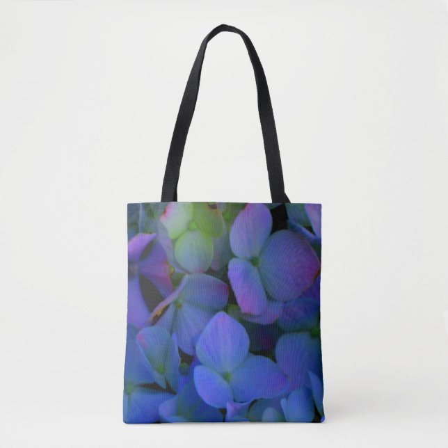 Bolsa Tote Flor roxo, púrpura, empoeirado (Frente)