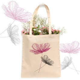 Bolsa Tote Flor Roxo Simples e Elegante Boho Girly Artsy
