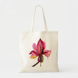 Bolsa Tote Flor tropical de cor aquosa de orquídea