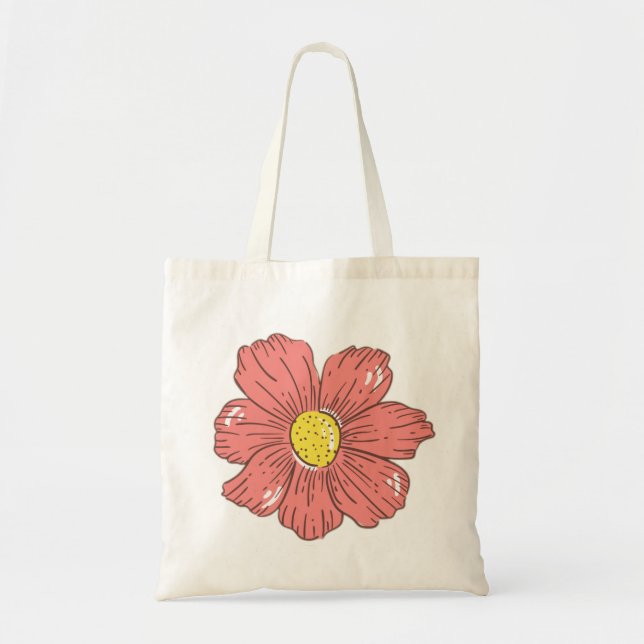 Bolsa Tote Flor vermelha (Frente)