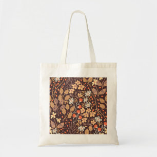 Bolsa Tote Flora do outono: Padrão sem costura do Vintage