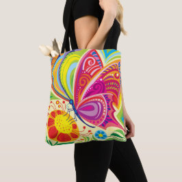 Bolsa Tote Flora Esvoaçante Iluminada pelo Sol