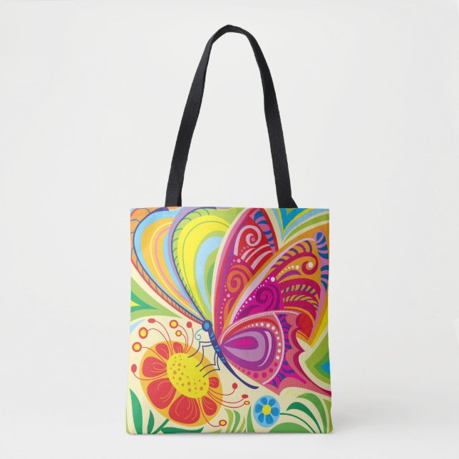 Bolsa Tote Flora Flutuante Iluminada pelo Sol (Frente)