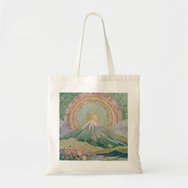 Bolsa Tote Floração Etérea: Vulcão Mosaico Pastel na Primaver