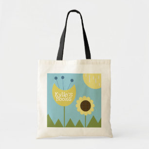 Bolsa Tote Florais Divertidas Cenário Geométrico Livros da Bi