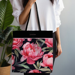 Bolsa Tote Floral a quente, cor-de-rosa