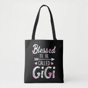 Bolsa Tote Floral Abençoado A Ser Chamado Gigi