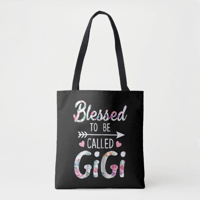 Bolsa Tote Floral Abençoado A Ser Chamado Gigi (Frente)