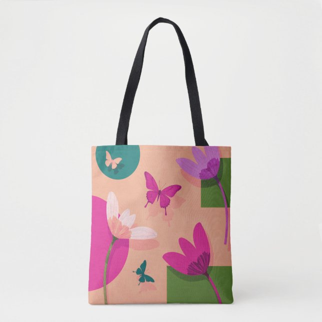 Bolsa Tote Floral Abstrata Macia (Frente)