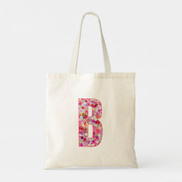 Bolsa Tote Floral Alphabet Letter B
