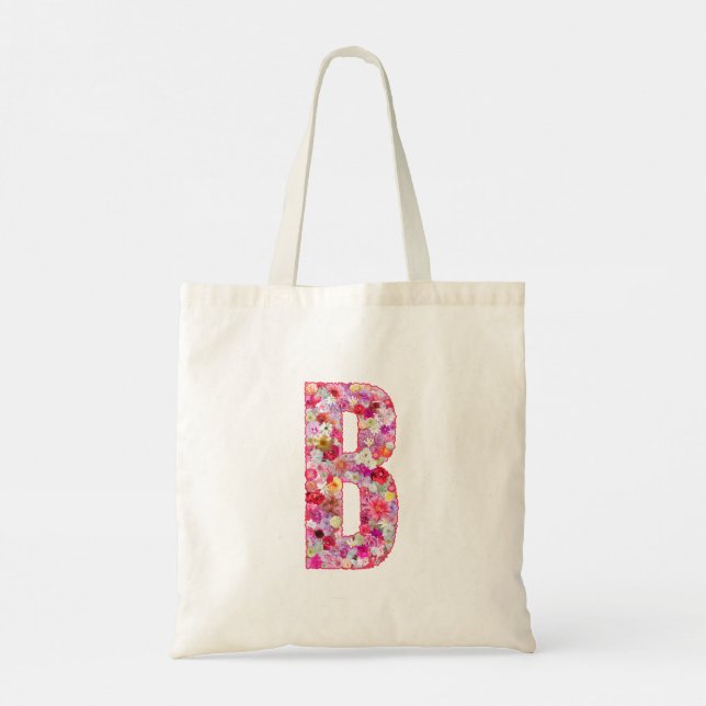 Bolsa Tote Floral Alphabet Letter B (Verso)
