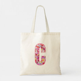 Bolsa Tote Floral Alphabet Letter C