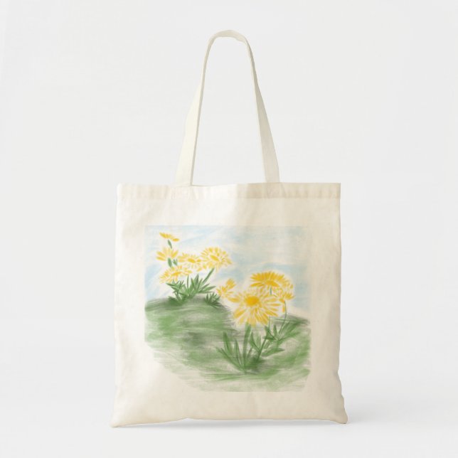 Bolsa tote floral amarela (Frente)