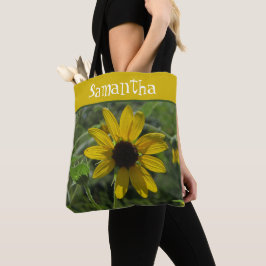 Bolsa Tote Floral Amarelo Foto Brilhante Flor