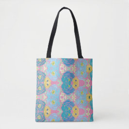 Bolsa Tote Floral Aquarela Azul e Amarelo