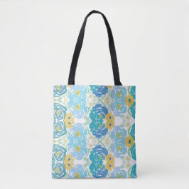 Bolsa Tote Floral Aquarela Azul e Amarelo