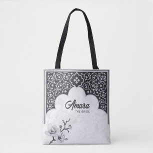 Bolsa Tote Floral Arabesco Elegante Noir Arch