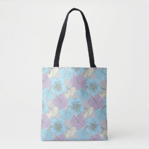 “Bolsa Tote Floral Azul Pastel