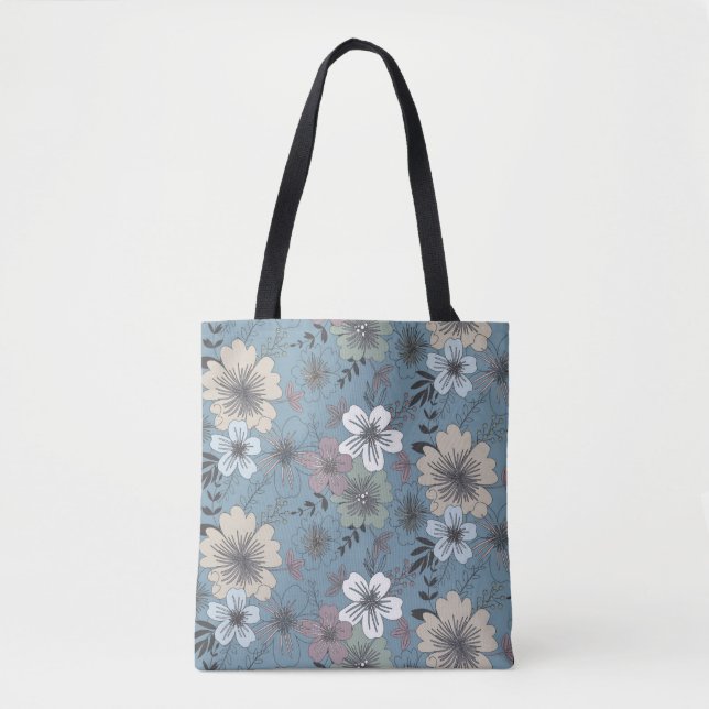 Bolsa Tote Floral Azul Superbonito do País (Frente)