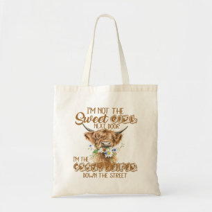 Bolsa Tote Floral Baby Highland Cow Bandana Hoje Não Heifer