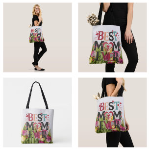 Bolsa Tote Floral Best Mãe Ever Chic