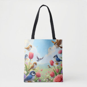 Bolsa Tote Floral Birds