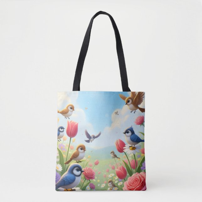 Bolsa Tote Floral Birds (Frente)