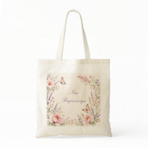 Bolsa Tote Floral Borboleta Personalizada
