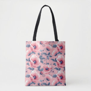 Bolsa Tote Floral Botânico Cor-de-rosa-rosa-Na moda do Elegan
