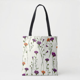 Bolsa Tote Floral Botânico Púrpura Na moda de Elegante