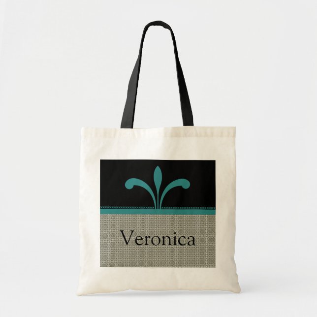 Bolsa Tote Floral Chic Bag, Teal (Frente)